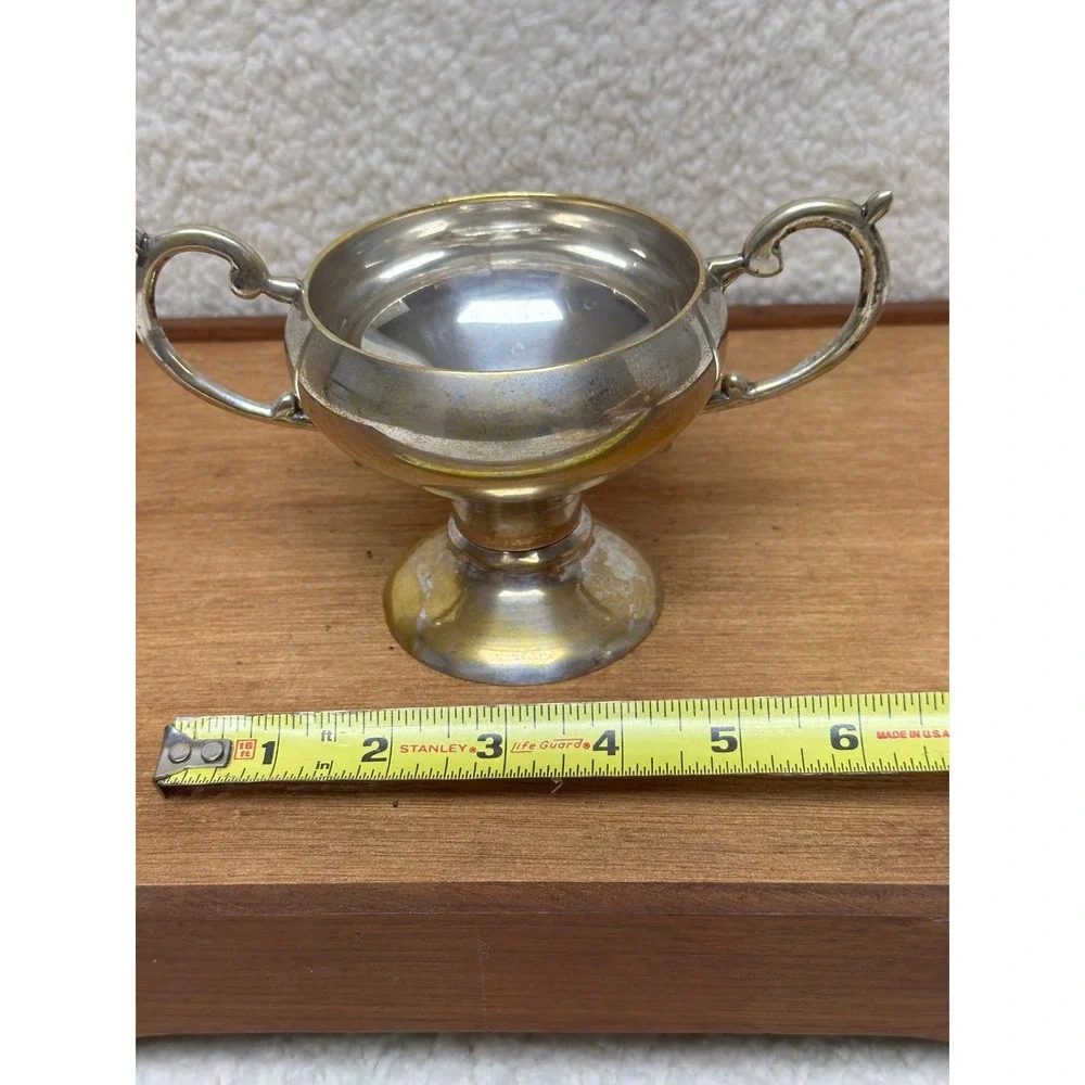 William Adams Towle VTG Silver Plated Loving Cup Footed Double Handle Trophy Cup